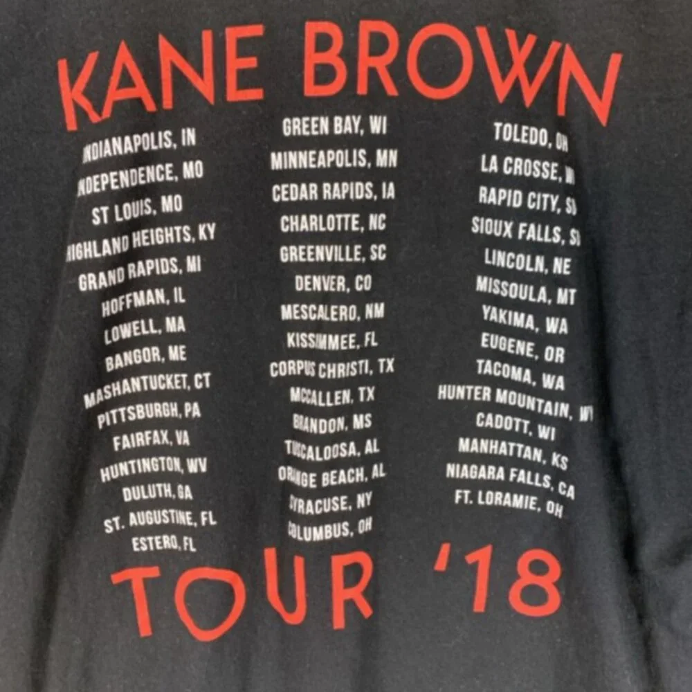 Kane Brown Tour T Shirt Mens XL Black Concert Country Music Short Sleeve - Picture 4 of 8